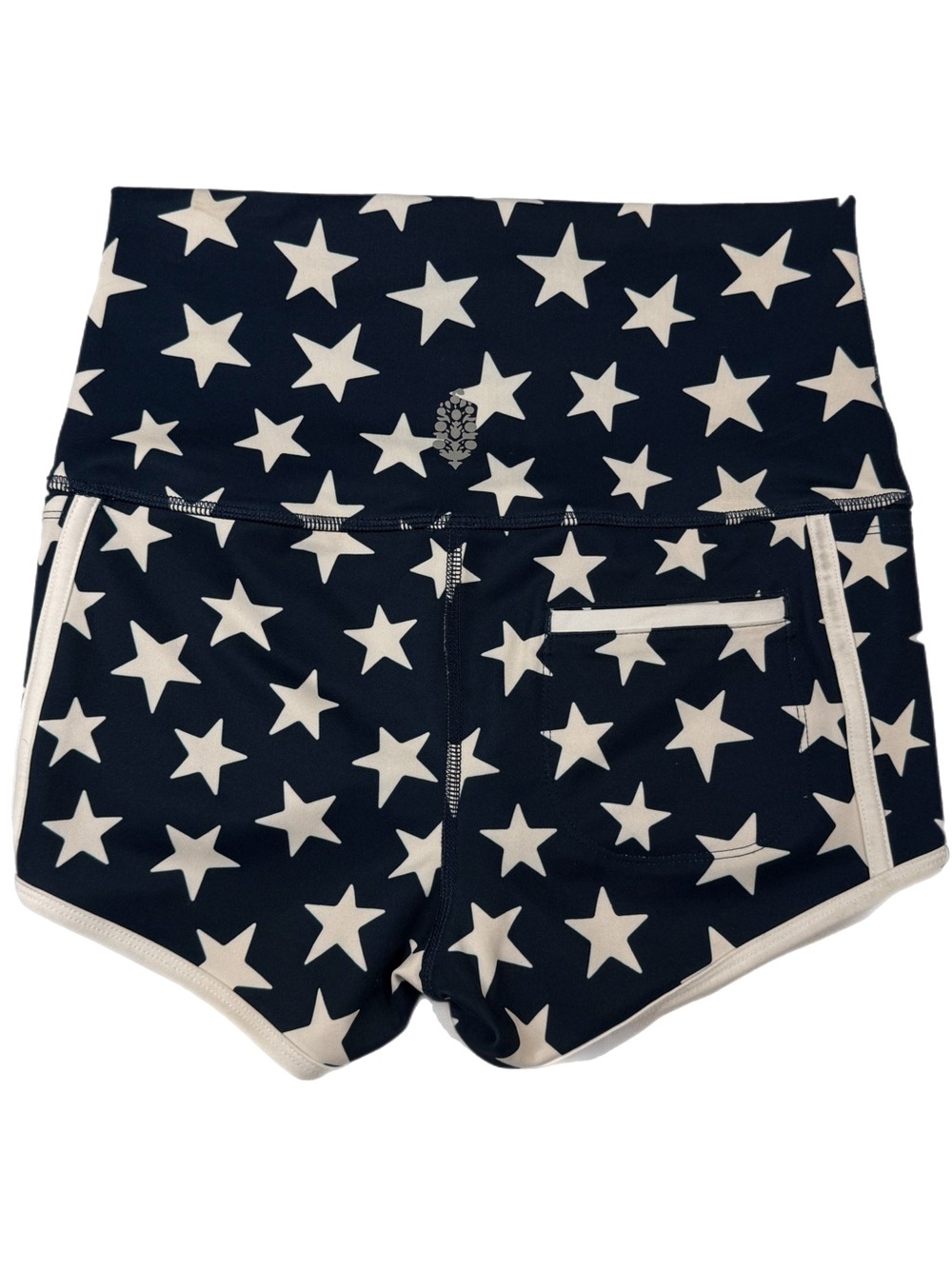 Free People | Island Time Navy Star-Print High-Rise Yoga Athletic Shorts - Picture 10 of 15
